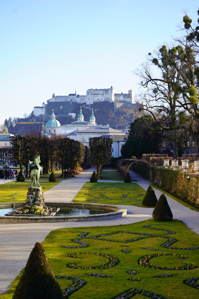 Ausblick auf die Gärten vor dem Schloss Mirabell in Salzburg © Bernadette Strobl