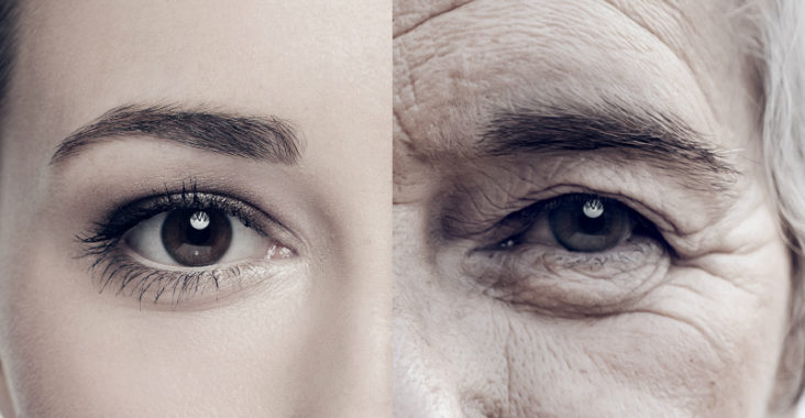 Zusammengesetztes Bild von den Gesichtern einer jungen und einer alten Frau. © istockphoto.com/Yuri_Arcurs
